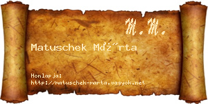 Matuschek Márta névjegykártya